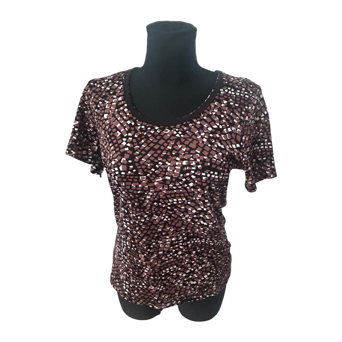 Gina Benotti Damen Shirt Größe XL Kurzarm Muster Rundhals Freizeit