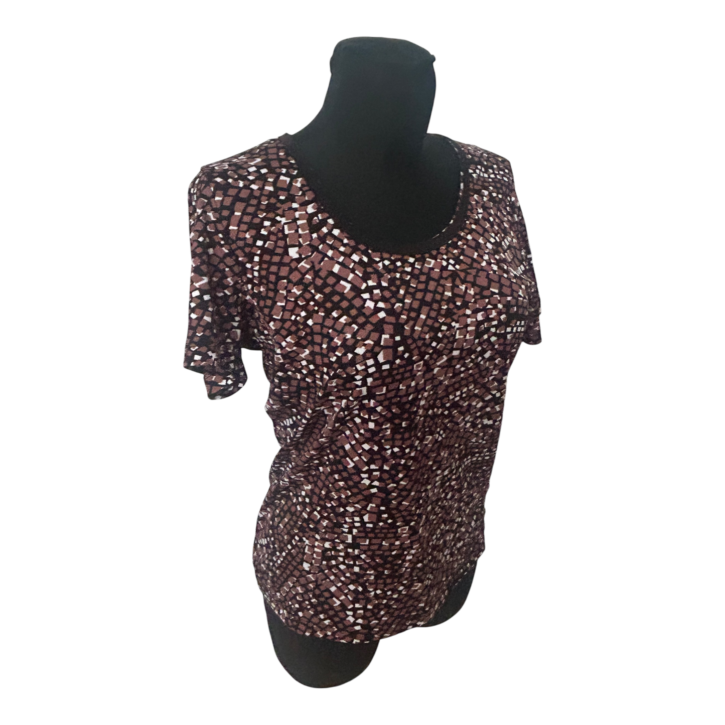 Gina Benotti Damen Shirt Größe XL Kurzarm Muster Rundhals Freizeit