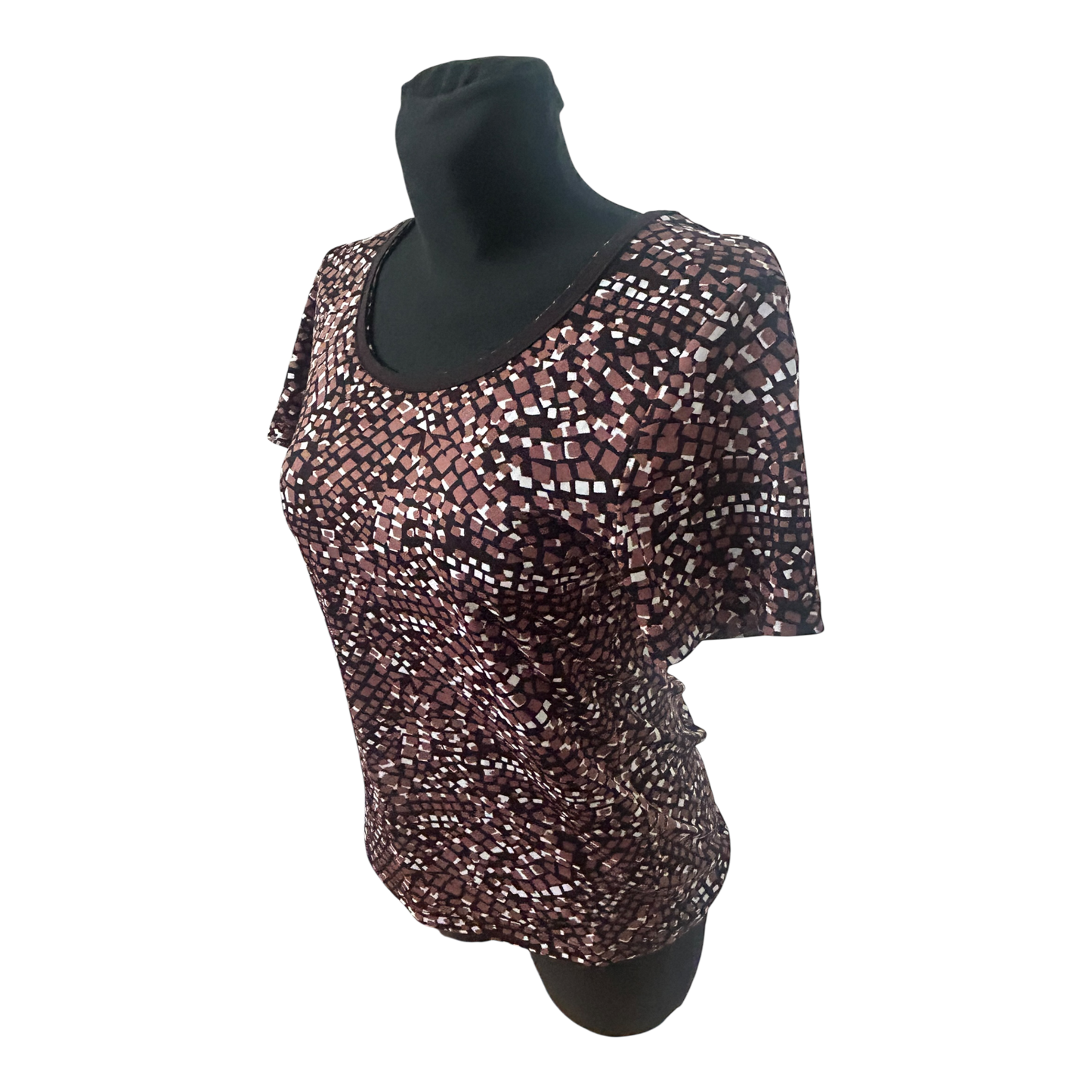 Gina Benotti Damen Shirt Größe XL Kurzarm Muster Rundhals Freizeit