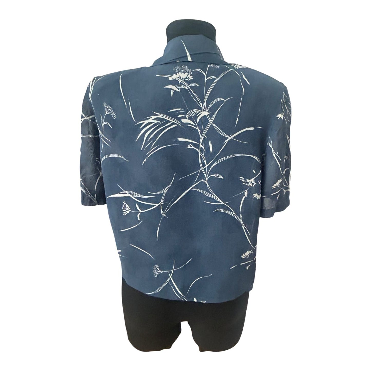 Bonita Damen Bluse 42 Kurzarm Viskose Transparent Blumen Muster Sommer