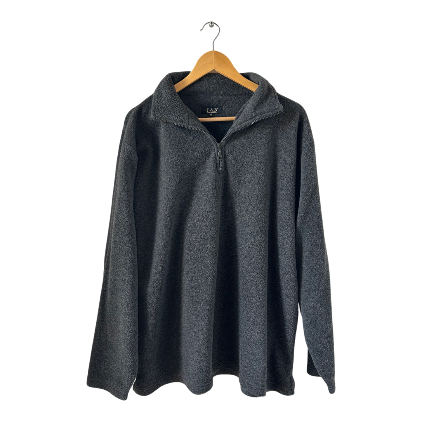Jan Paulsen Fleece Pullover Herren XL Grau Langarm Halbzip Warm Freizeit Classic