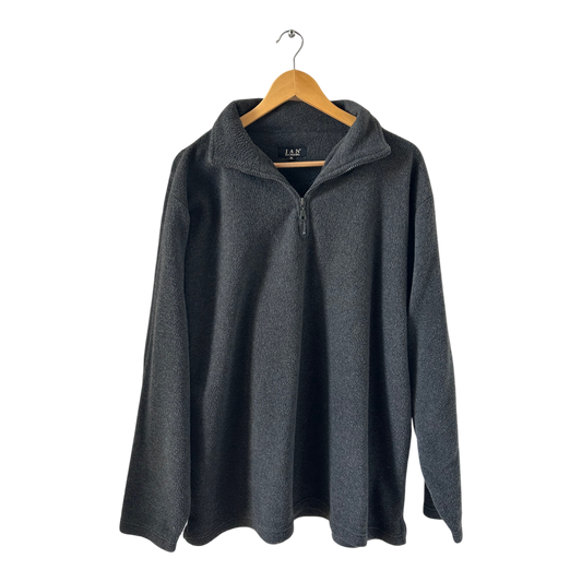 Jan Paulsen Fleece Pullover Herren XL Grau Langarm Halbzip Warm Freizeit Classic