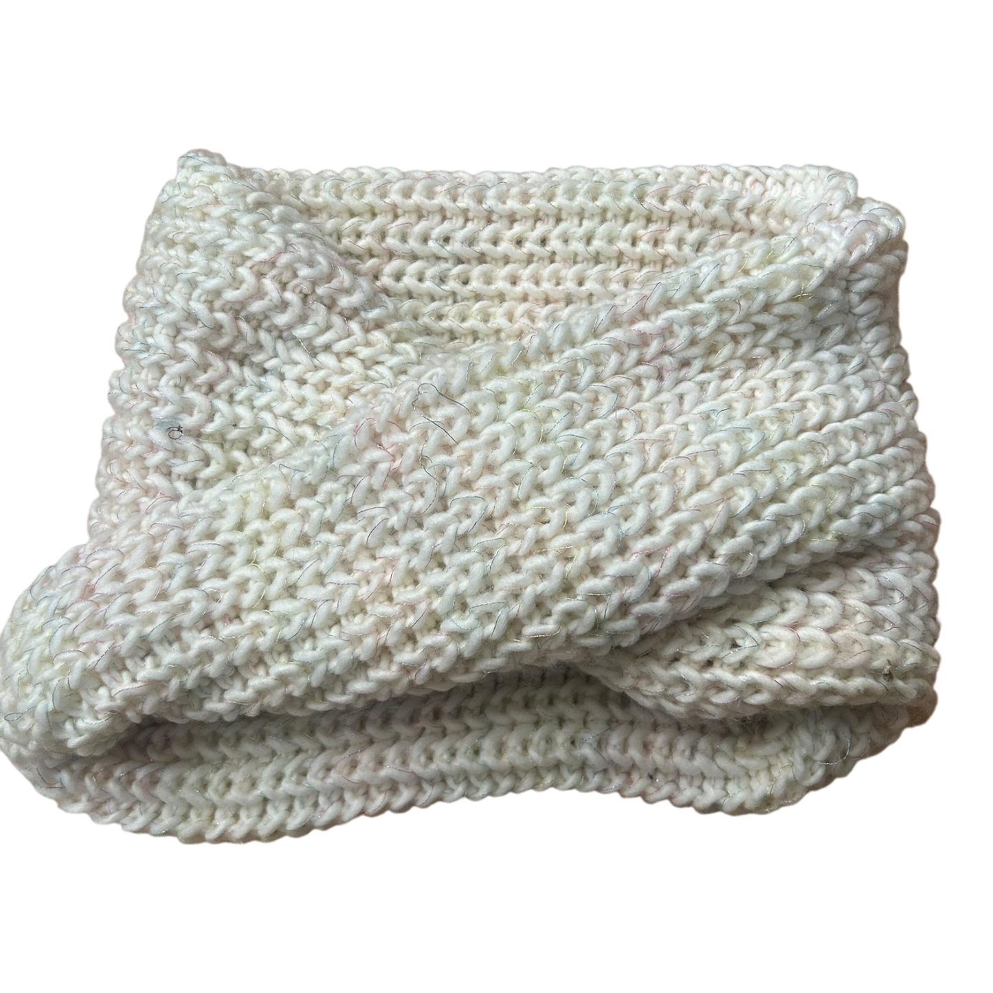 Damen Loop Schal beige dick gestrickt mit Glitzerfäden Herbst Winter