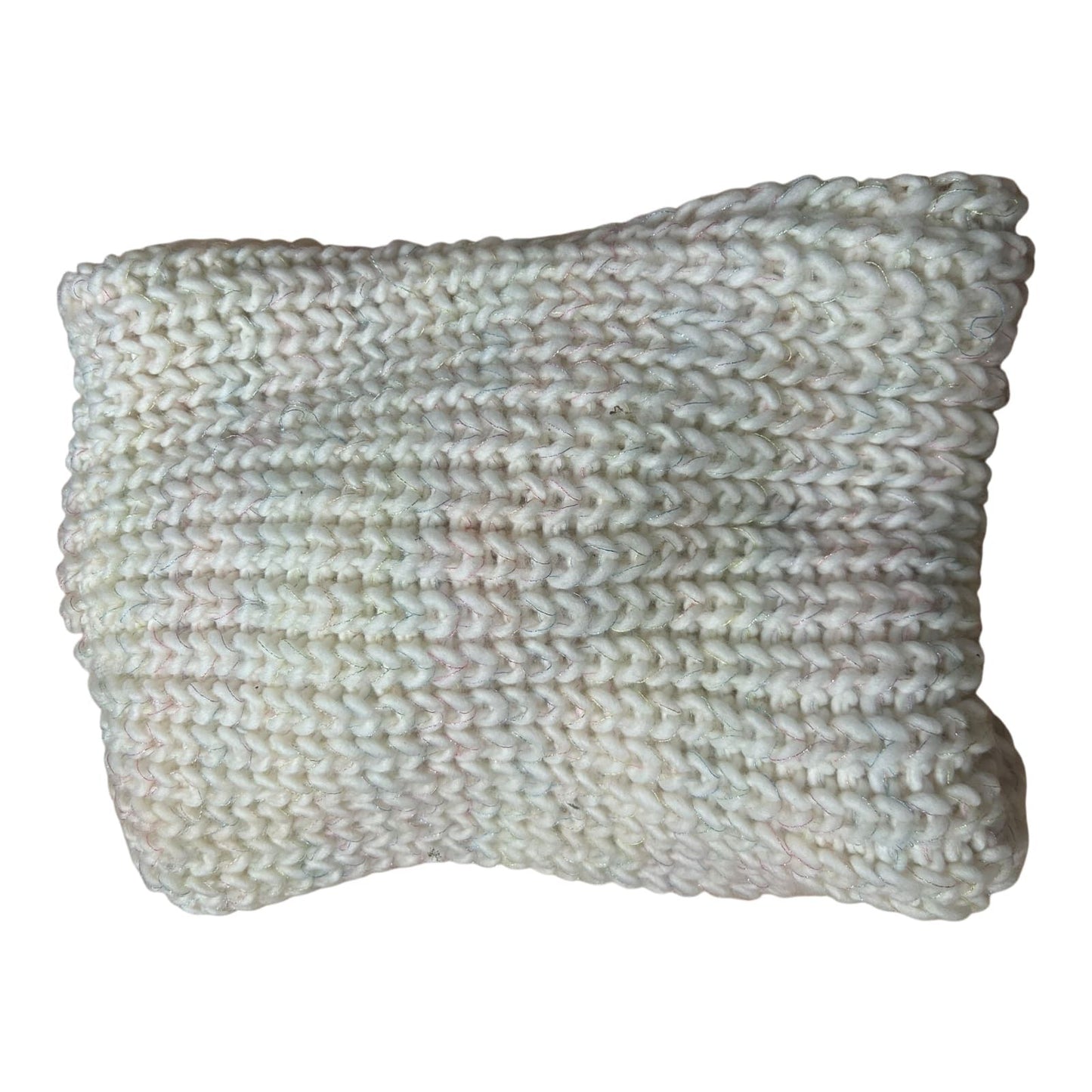 Damen Loop Schal beige dick gestrickt mit Glitzerfäden Herbst Winter