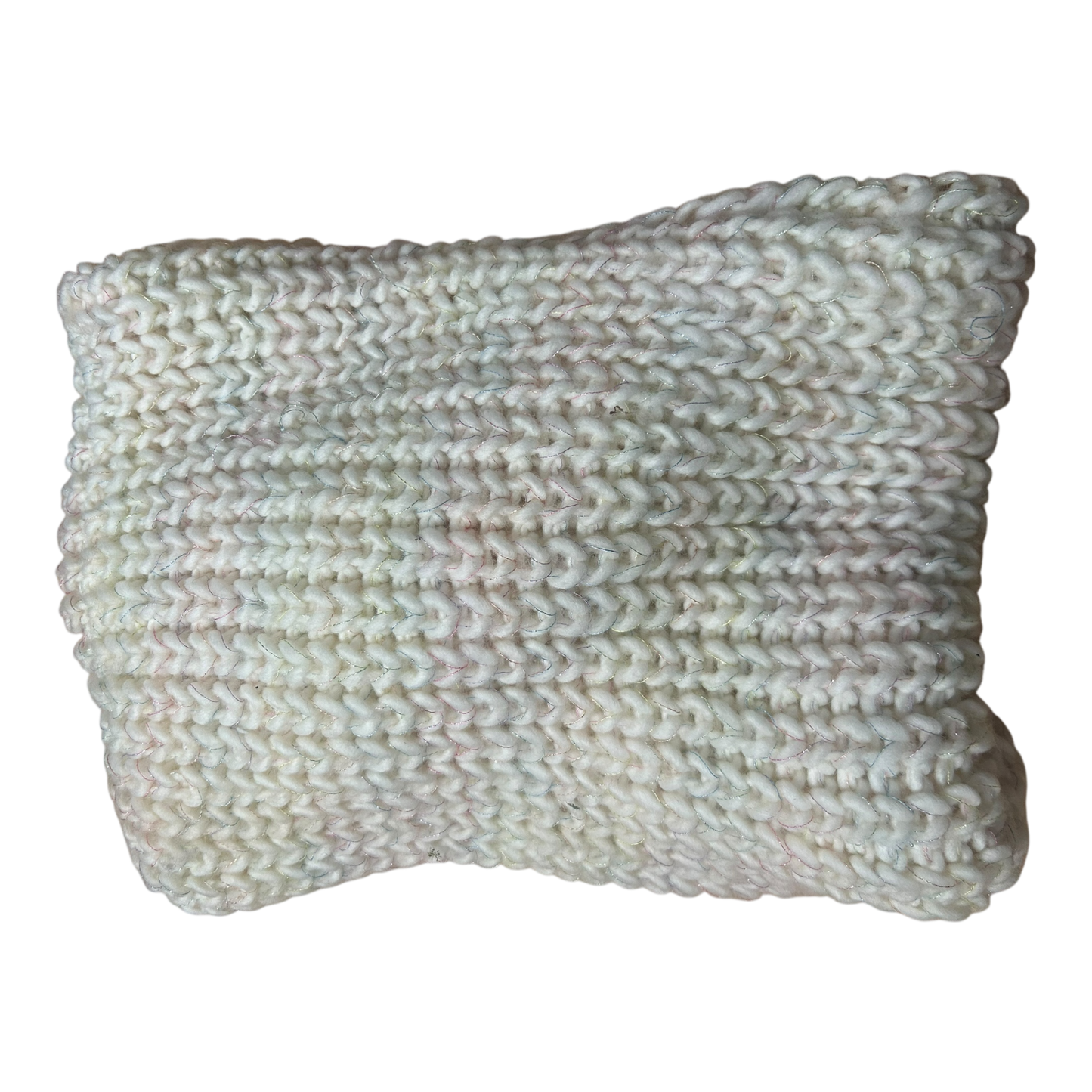 Damen Loop Schal beige dick gestrickt mit Glitzerfäden Herbst Winter