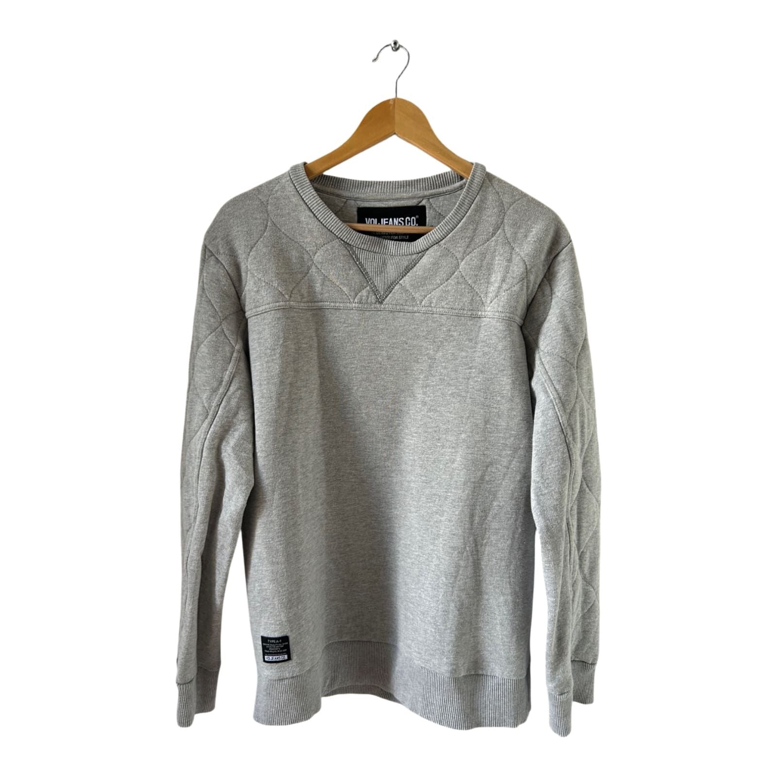 VOI Jeans Co Sweatshirt Herren M Grau Steppoptik Rundhals Baumwolle Casual Look