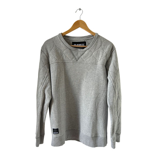 VOI Jeans Co Sweatshirt Herren M Grau Steppoptik Rundhals Baumwolle Casual Look