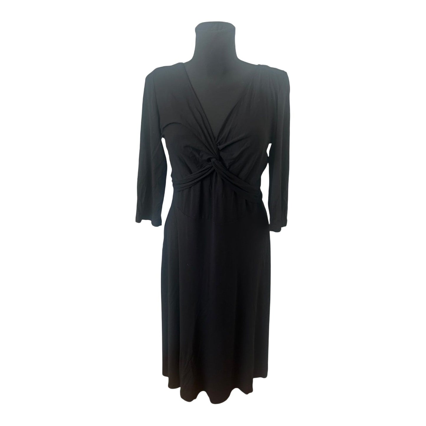 Bon Prix Collection Kleid Damen 40 42 Schwarz Lang Viskose Stretch Elegant