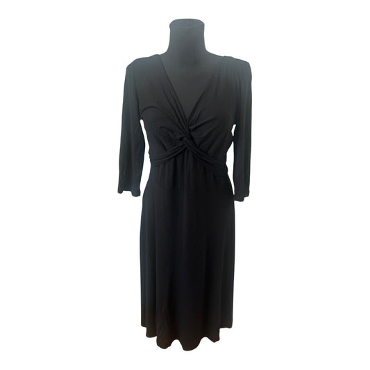 Bon Prix Collection Kleid Damen 40 42 Schwarz Lang Viskose Stretch Elegant