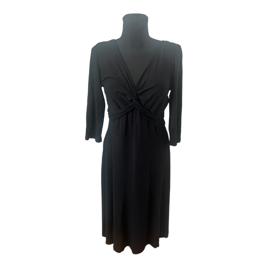 Bon Prix Collection Kleid Damen 40 42 Schwarz Lang Viskose Stretch Elegant