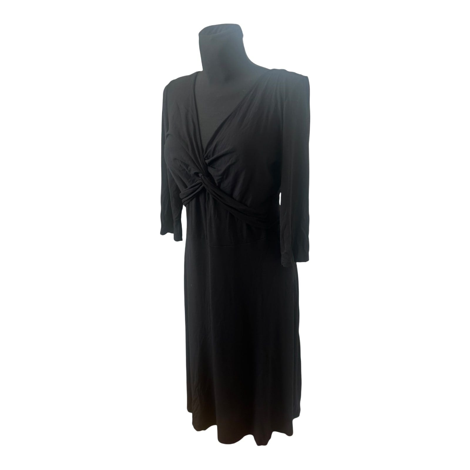 Bon Prix Collection Kleid Damen 40 42 Schwarz Lang Viskose Stretch Elegant