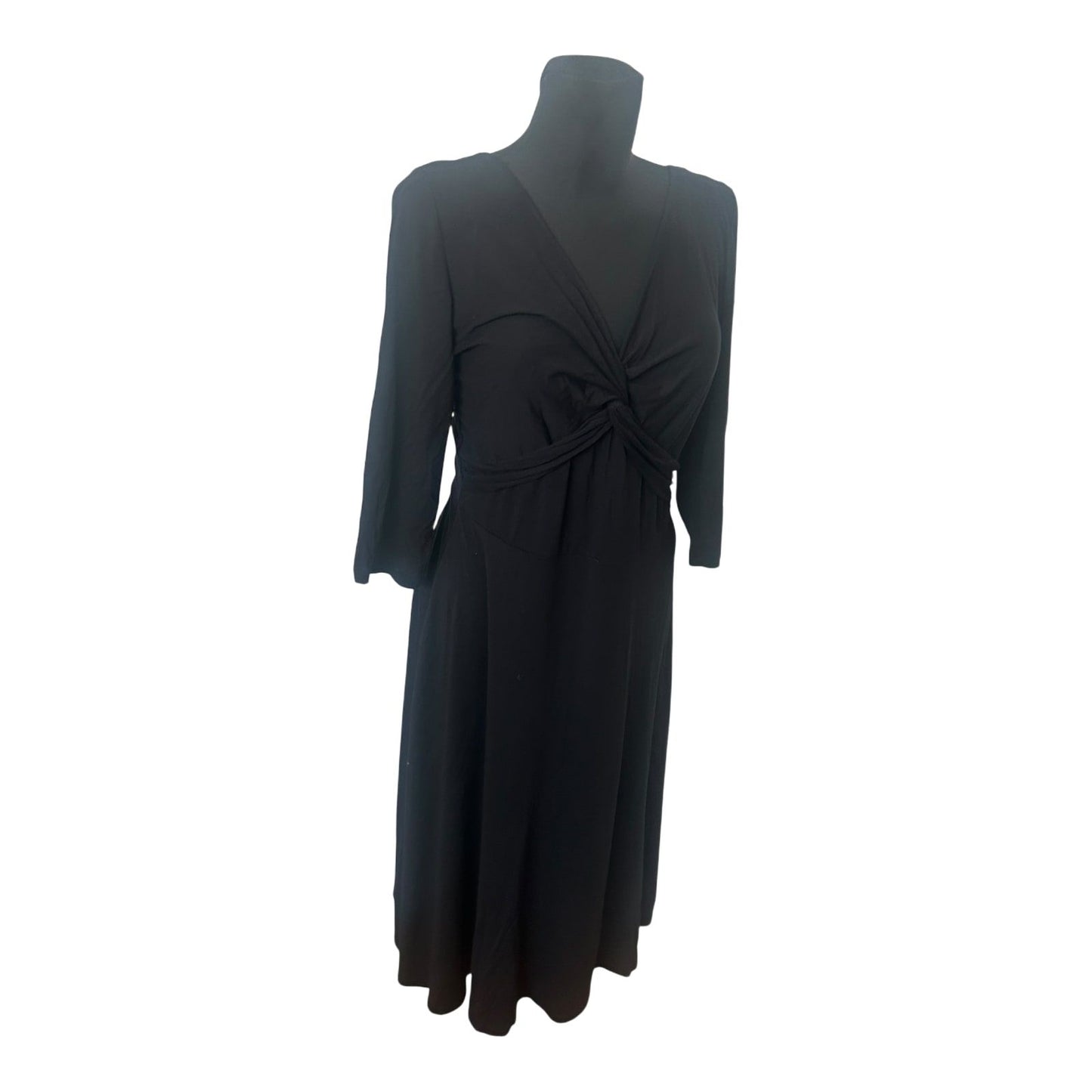 Bon Prix Collection Kleid Damen 40 42 Schwarz Lang Viskose Stretch Elegant