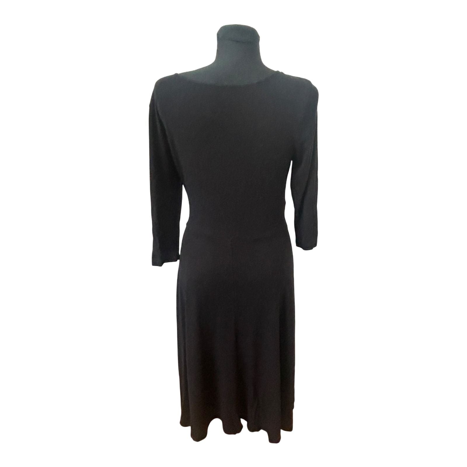 Bon Prix Collection Kleid Damen 40 42 Schwarz Lang Viskose Stretch Elegant