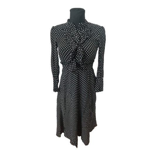 Other Stories Kleid Damen Gr 34 Schwarz Weiß Floral Midi Viskose Elegant