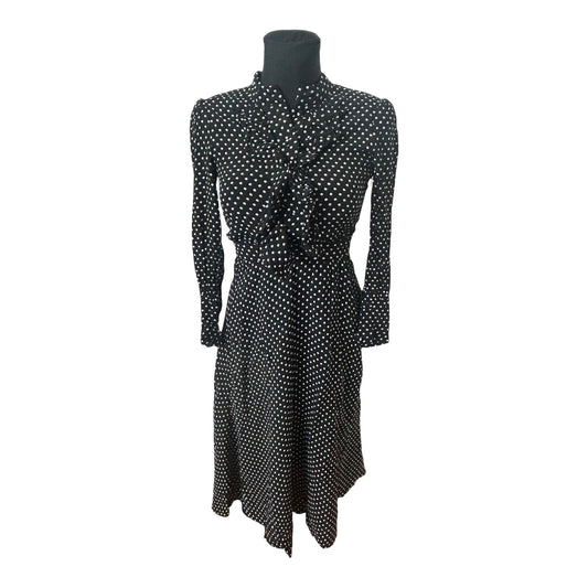 Other Stories Kleid Damen Gr 34 Schwarz Weiß Floral Midi Viskose Elegant