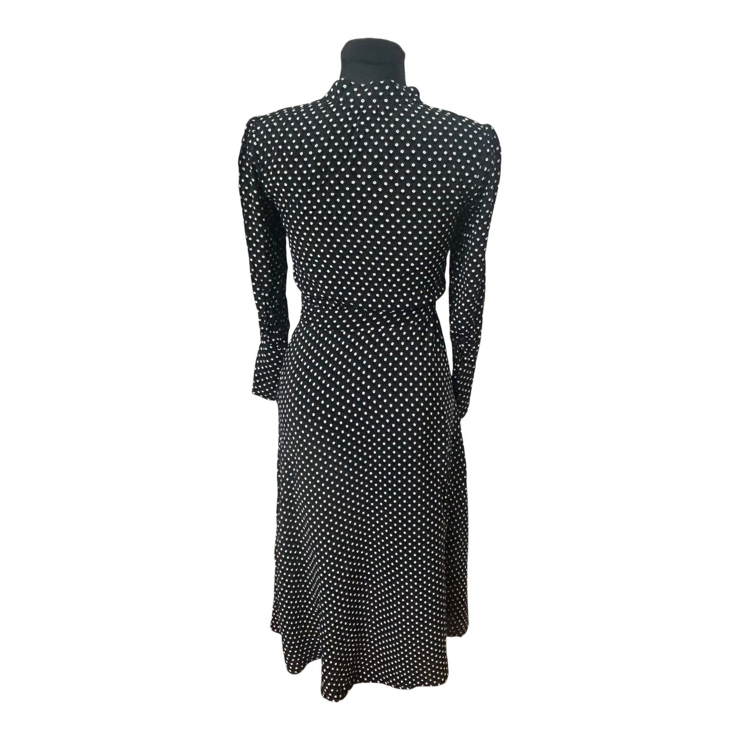 Other Stories Kleid Damen Gr 34 Schwarz Weiß Floral Midi Viskose Elegant