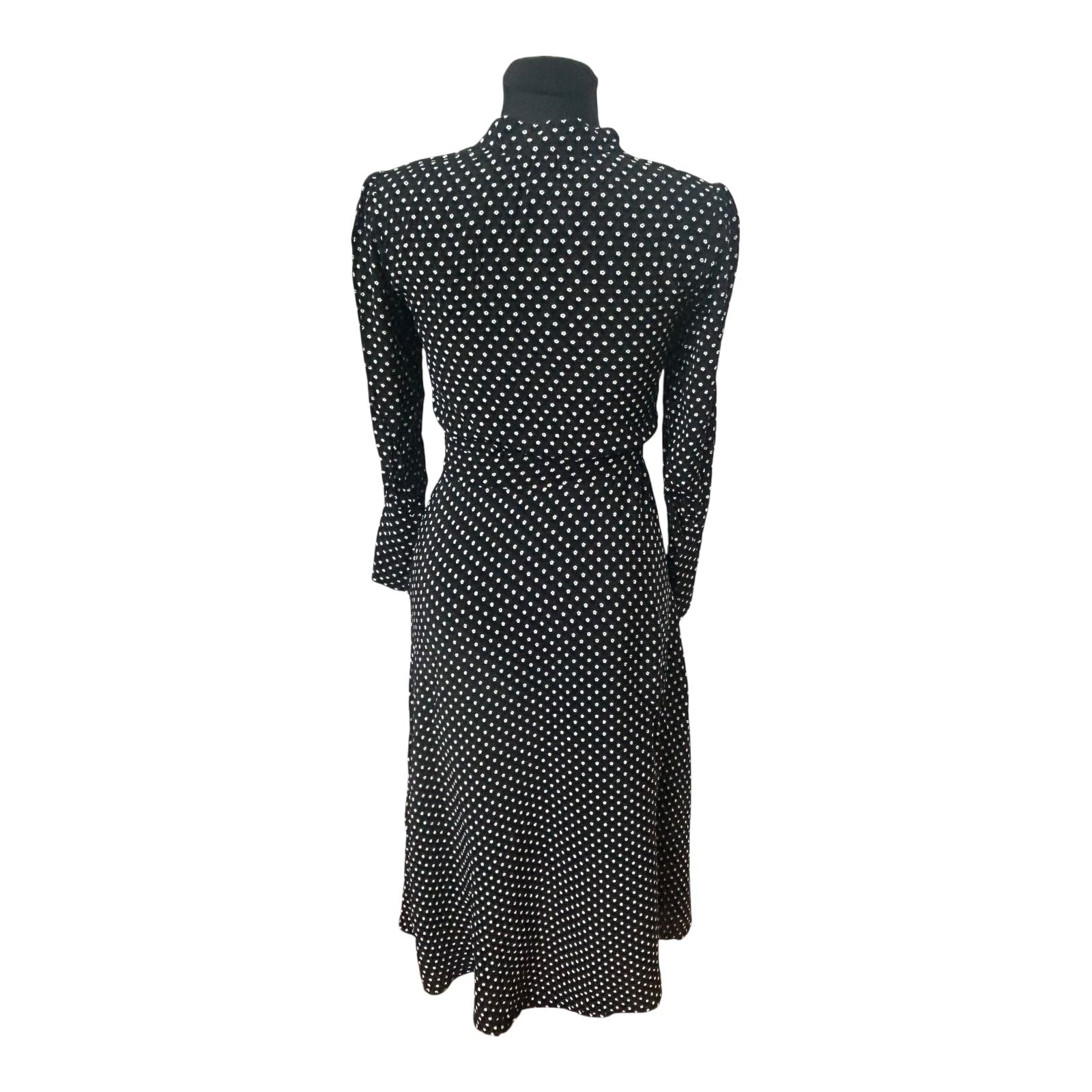 Other Stories Kleid Damen Gr 34 Schwarz Weiß Floral Midi Viskose Elegant