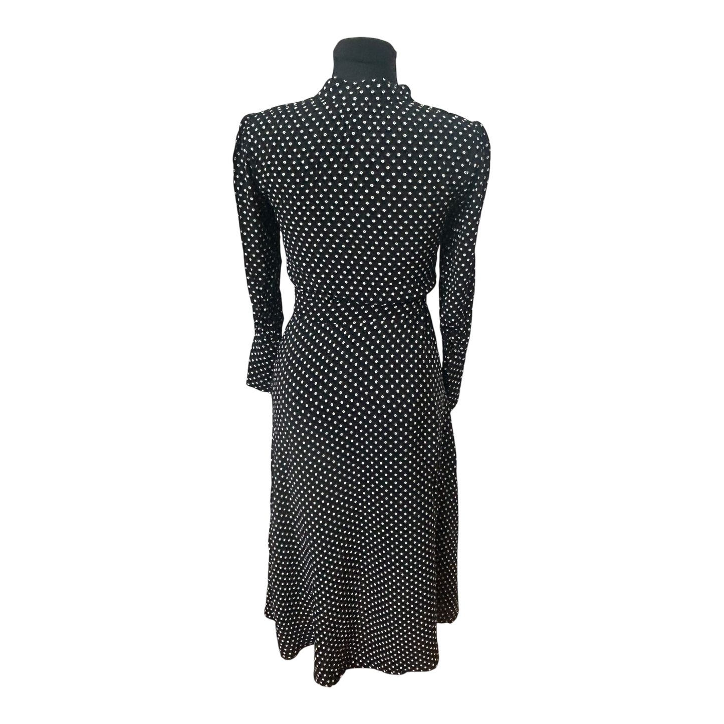 Other Stories Kleid Damen Gr 34 Schwarz Weiß Floral Midi Viskose Elegant