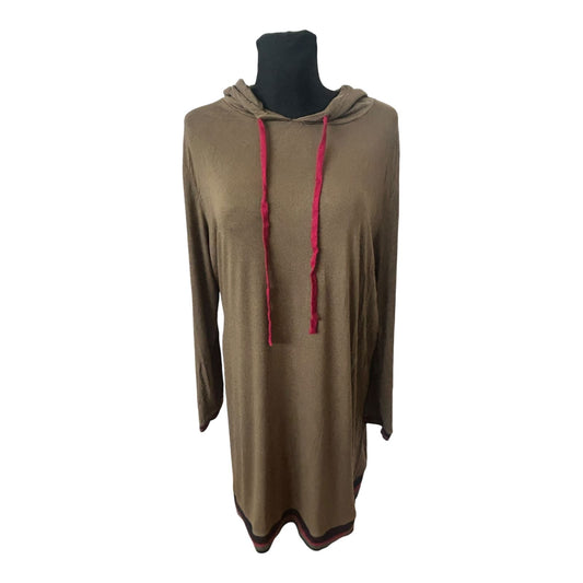 Rainbow Kleid Damen Gr 48 Khaki Kapuze Langarm Freizeit Casual Hoodie