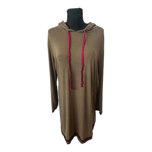 Rainbow Kleid Damen Gr 48 Khaki Kapuze Langarm Freizeit Casual Hoodie