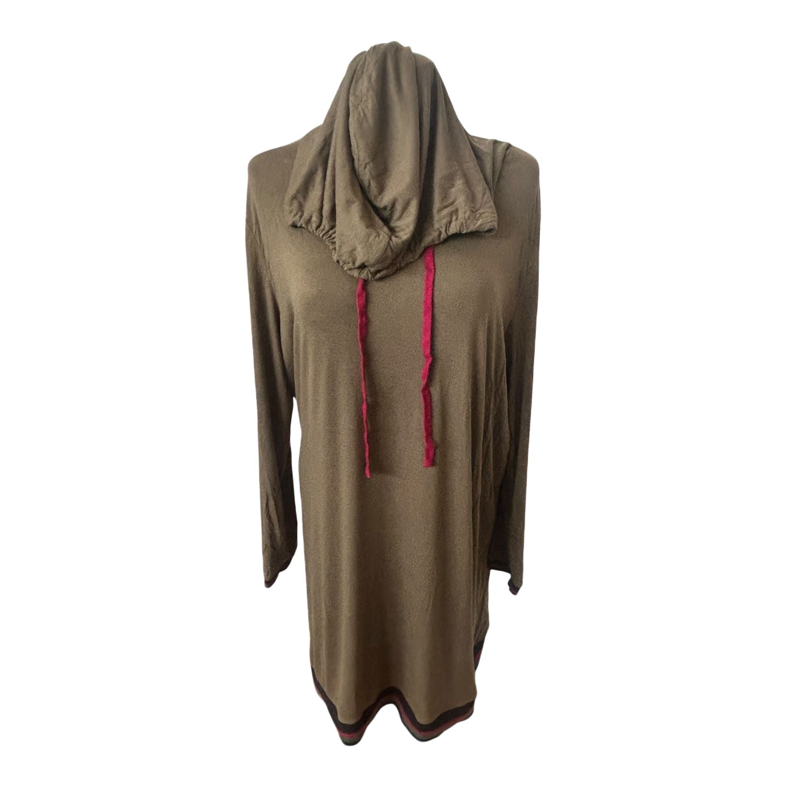 Rainbow Kleid Damen Gr 48 Khaki Kapuze Langarm Freizeit Casual Hoodie