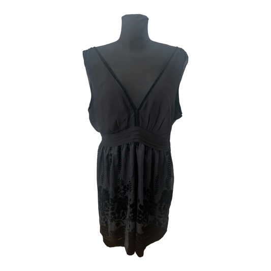 H&M Conscious Collection Damenkleid Gr 46 Schwarz Ärmellos