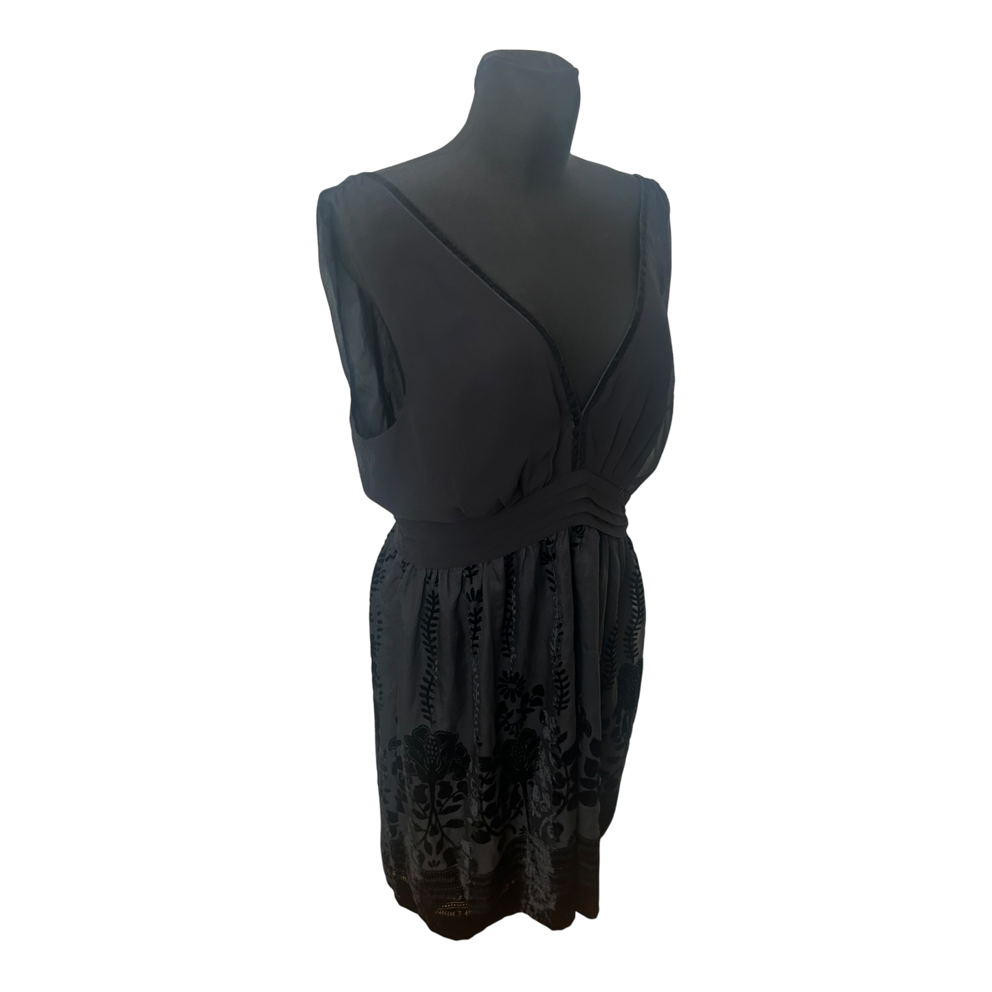 H&M Conscious Collection Damenkleid Gr 46 Schwarz Ärmellos