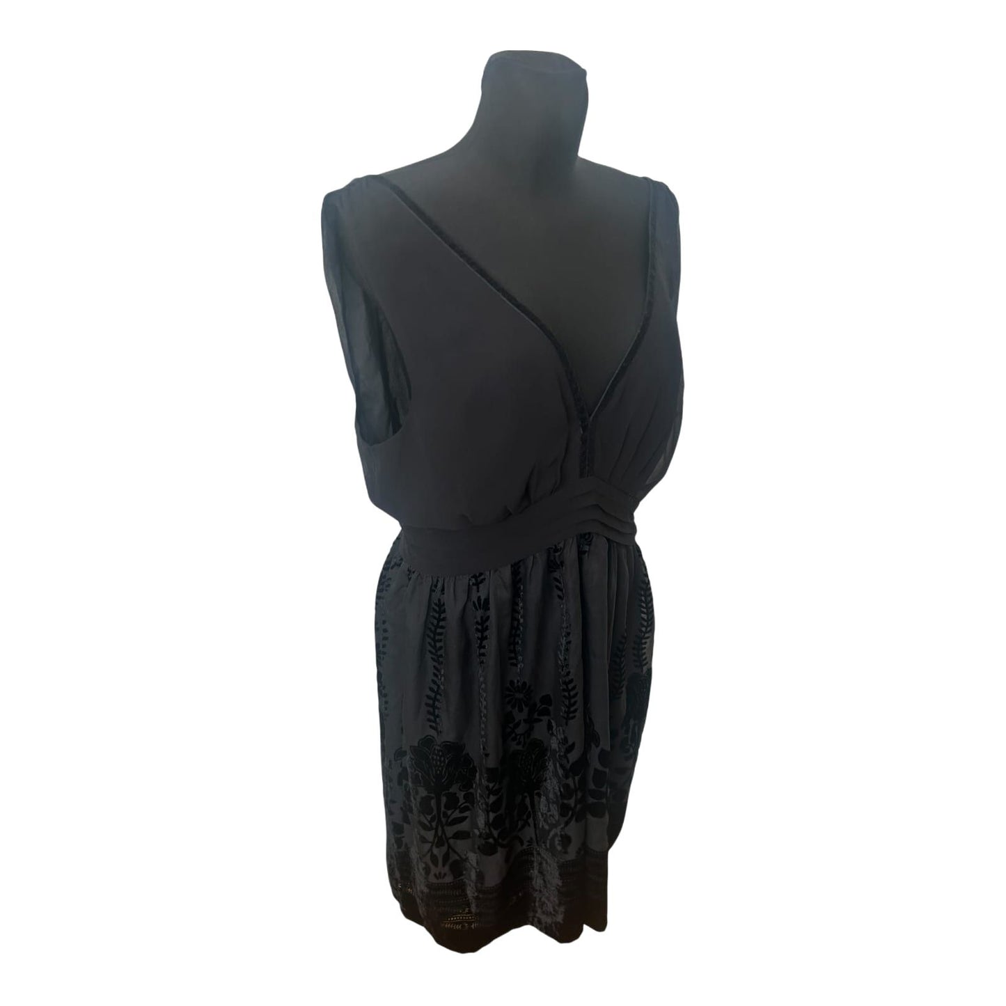 H&M Conscious Collection Damenkleid Gr 46 Schwarz Ärmellos