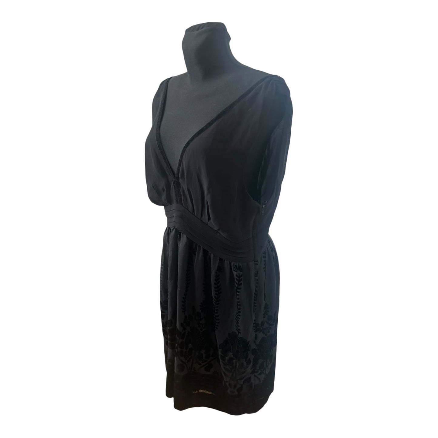 H&M Conscious Collection Damenkleid Gr 46 Schwarz Ärmellos