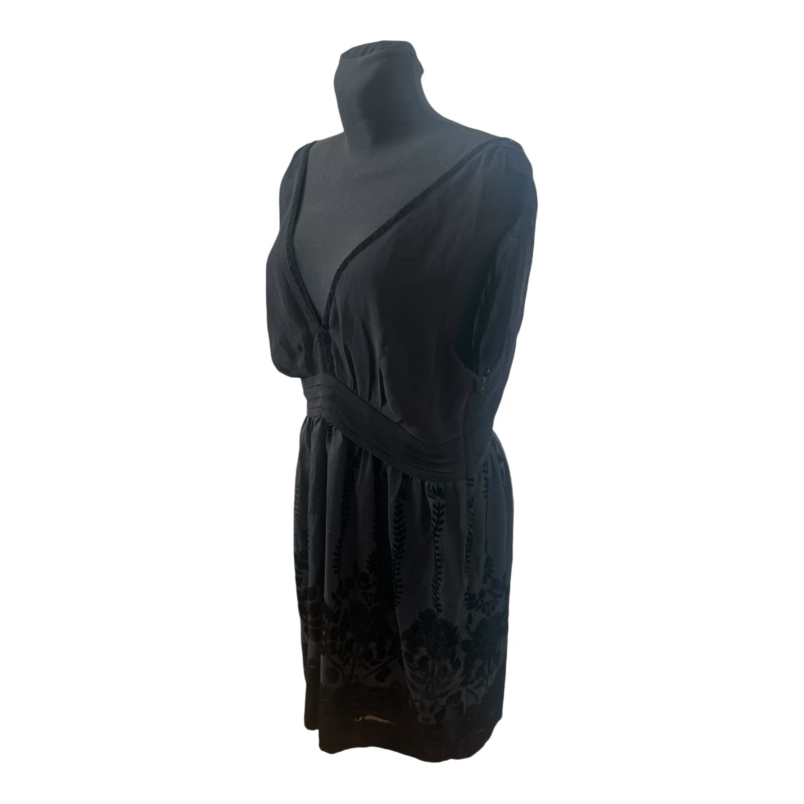 H&M Conscious Collection Damenkleid Gr 46 Schwarz Ärmellos