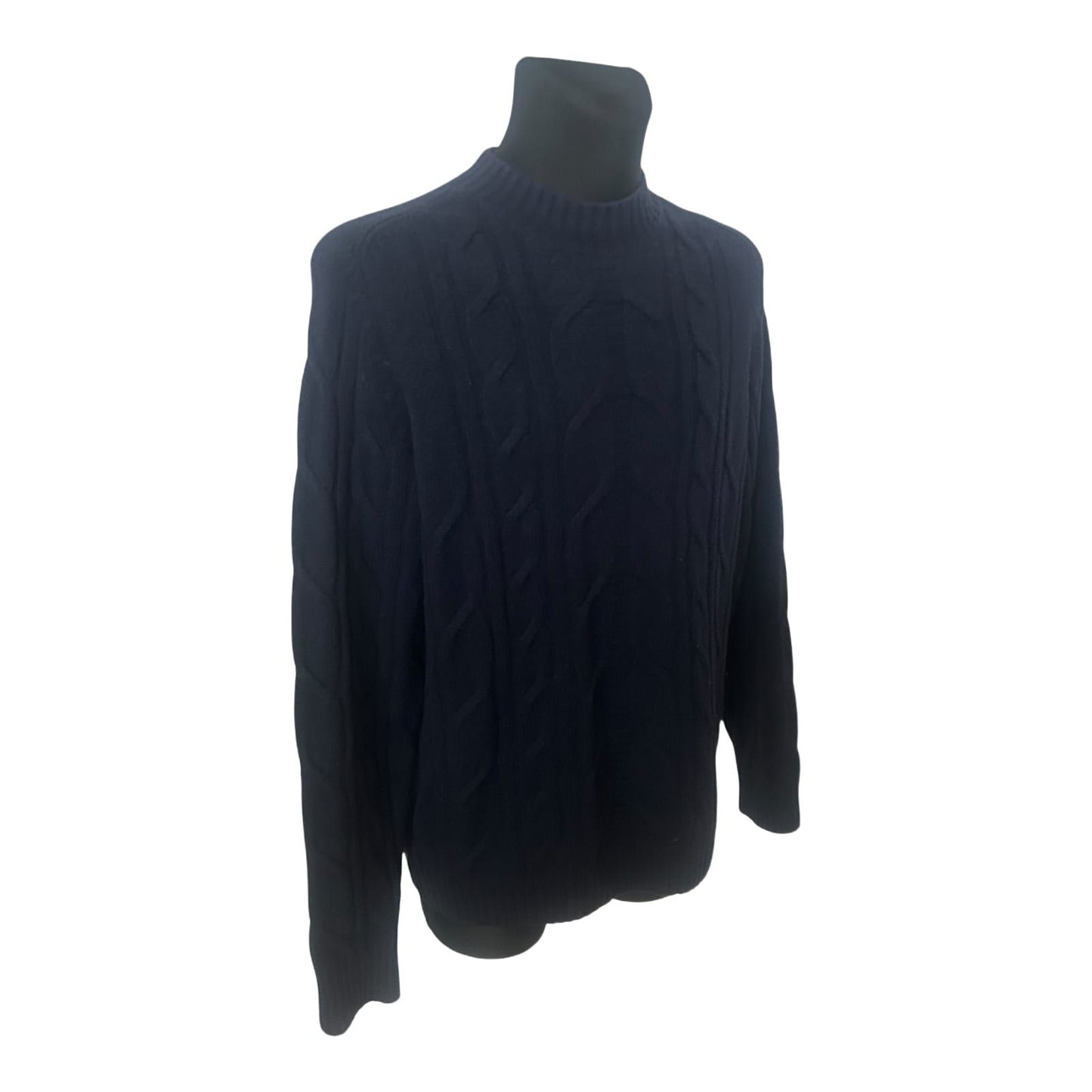 C&A Premium Herren Pullover Dunkelblau Strick Gr L Wolle Klassisch