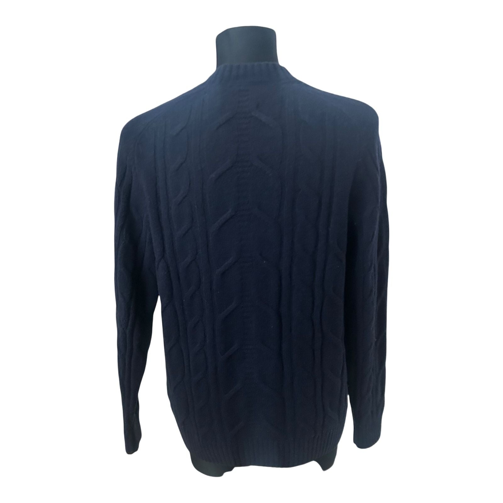 C&A Premium Herren Pullover Dunkelblau Strick Gr L Wolle Klassisch