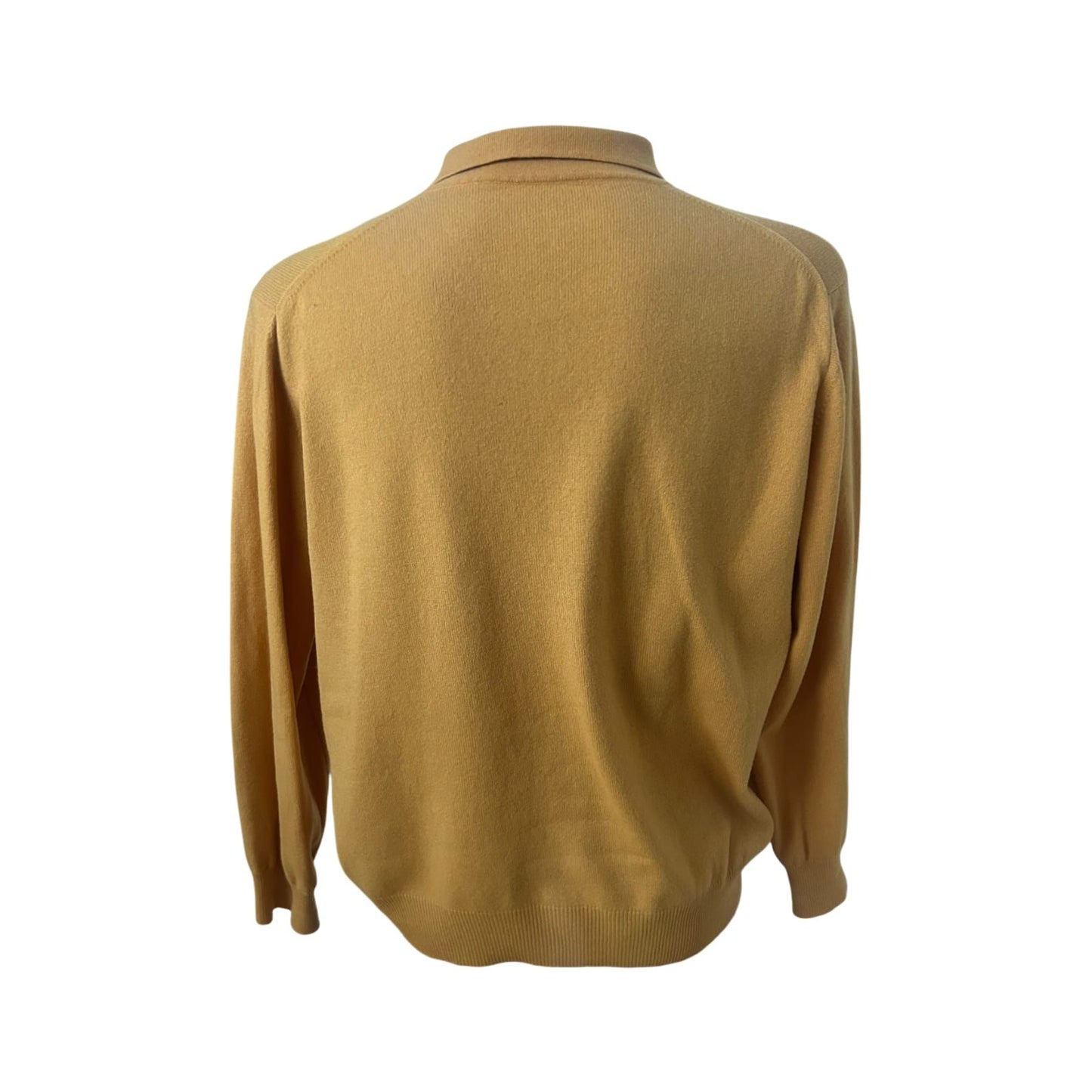 Herren Pullover Gelb Strick Gr 52 Wolle Seide Kaschmir Made in Italy