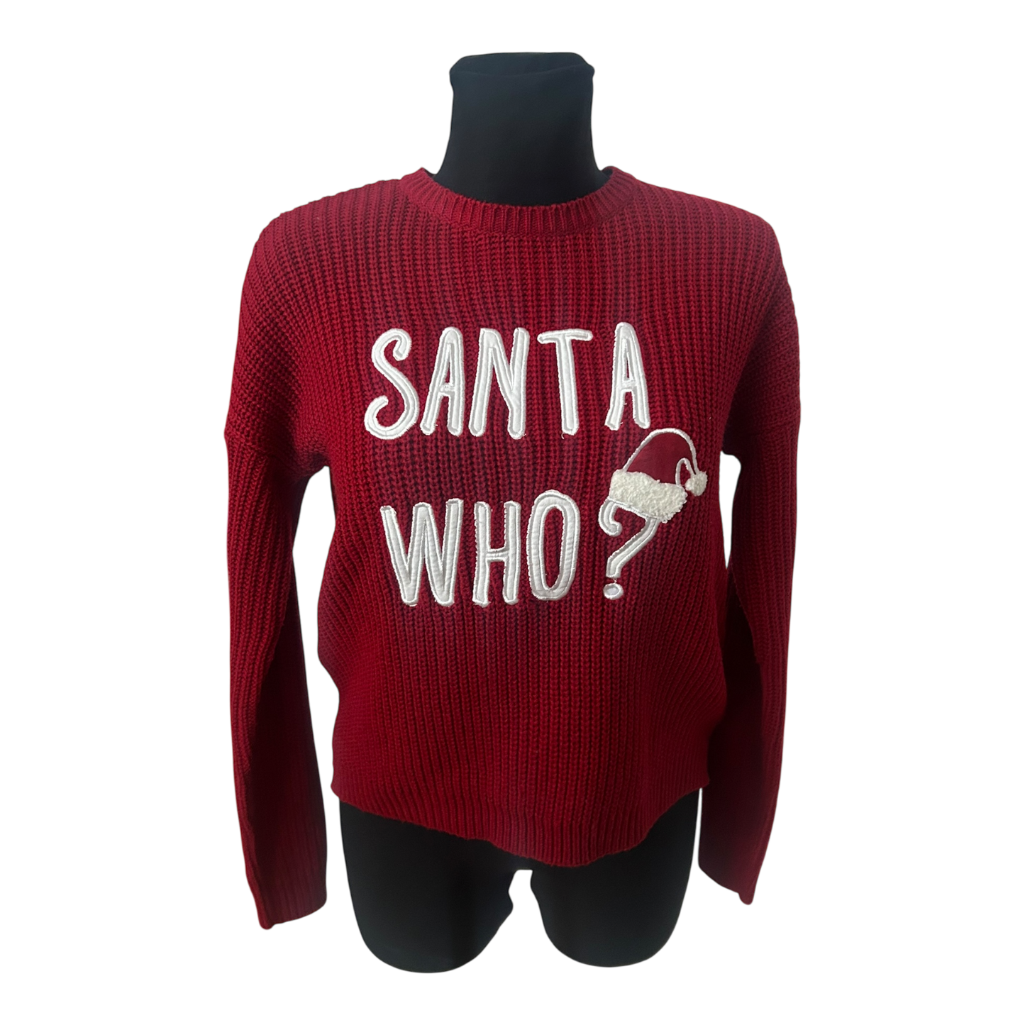 Fishbone Pullover XS Rot Santa Who Christmas Strick Winter Damen Statement