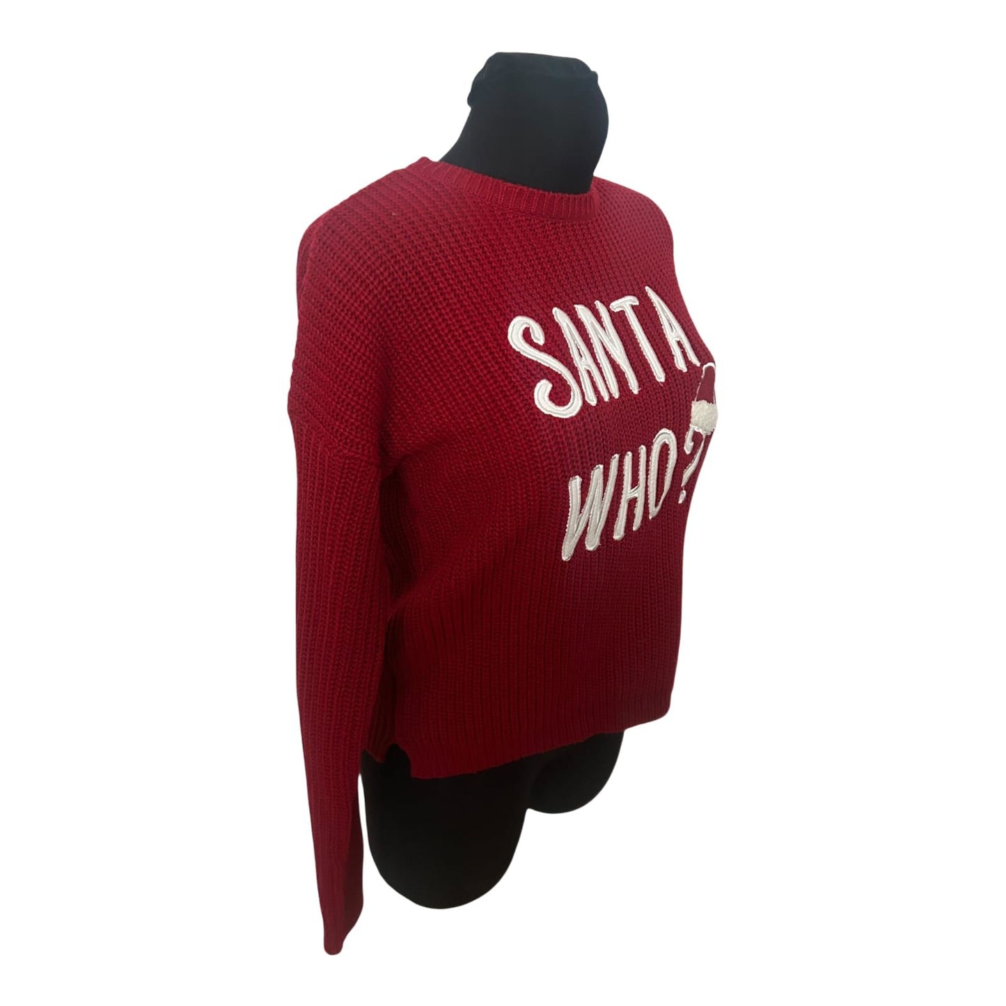 Fishbone Pullover XS Rot Santa Who Christmas Strick Winter Damen Statement