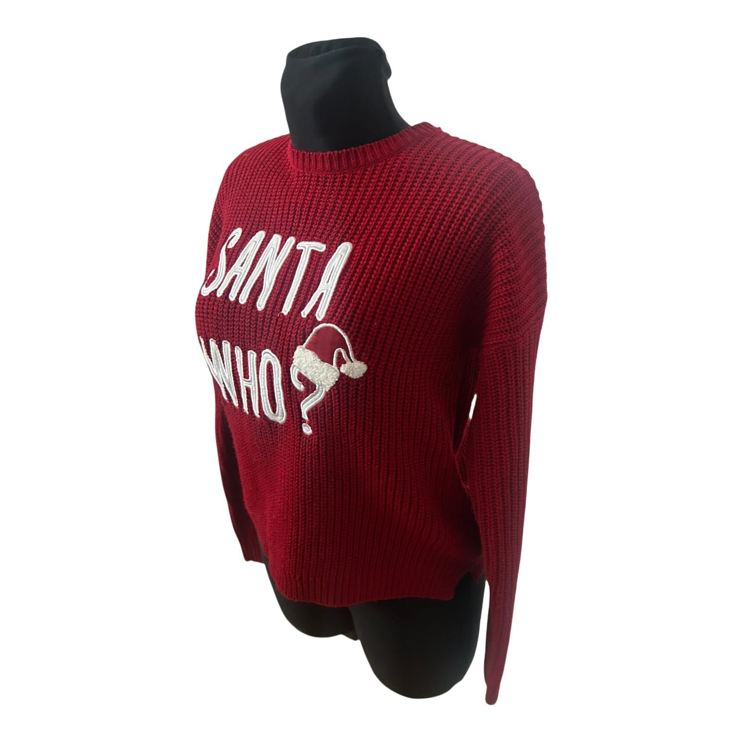 Fishbone Pullover XS Rot Santa Who Christmas Strick Winter Damen Statement