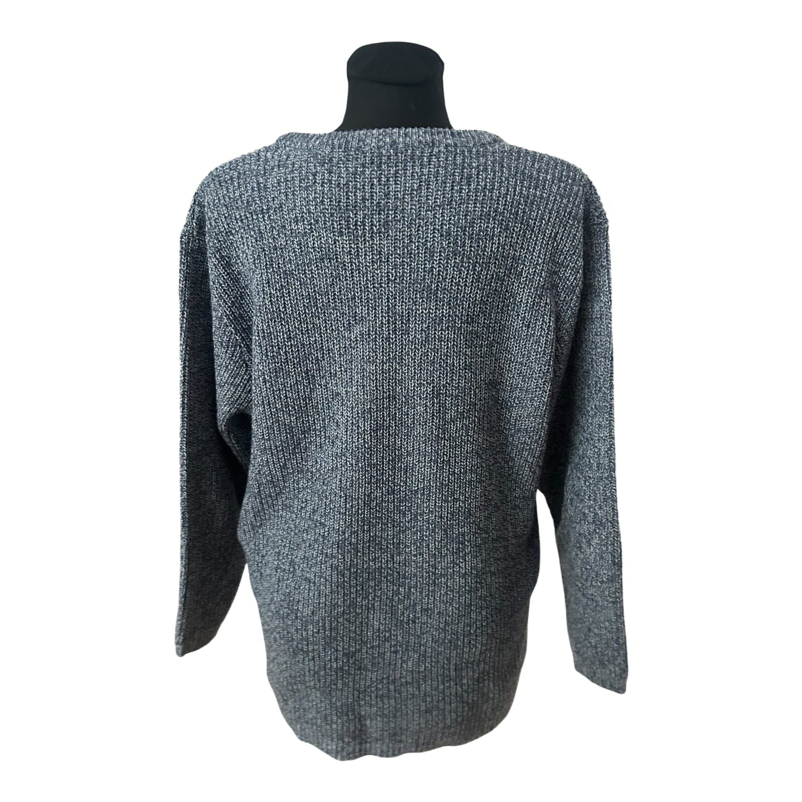 Damen Pullover Größe 46 Grau Strick Weit Geschnitten Rundhals Basic