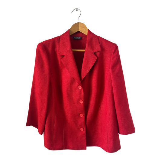 Your Sixth Sense Blazerjacke Damen Gr 44 Rot Elegant Kurzarm Vintage