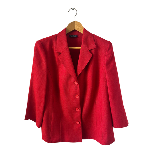 Your Sixth Sense Blazerjacke Damen Gr 44 Rot Elegant Kurzarm Vintage