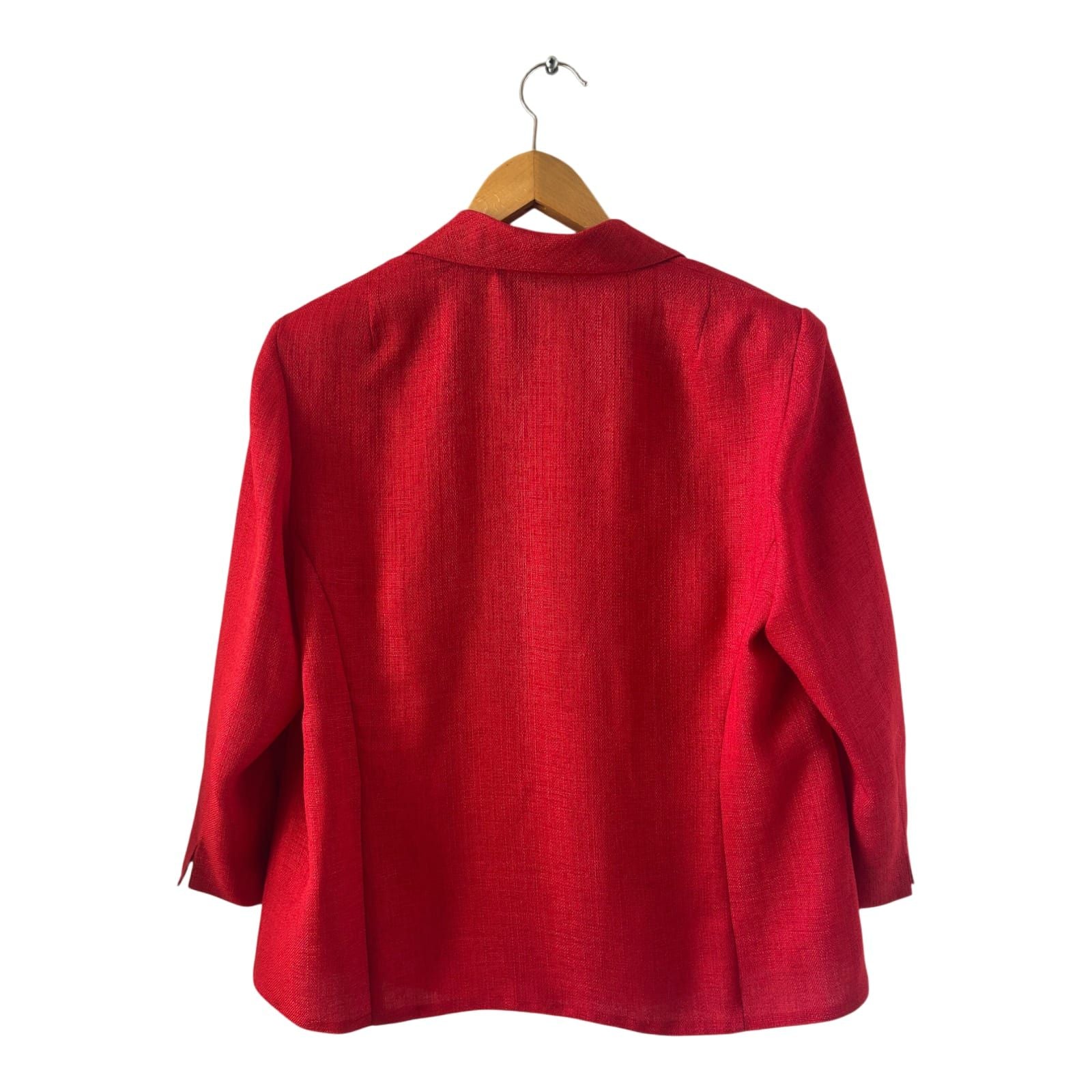 Your Sixth Sense Blazerjacke Damen Gr 44 Rot Elegant Kurzarm Vintage