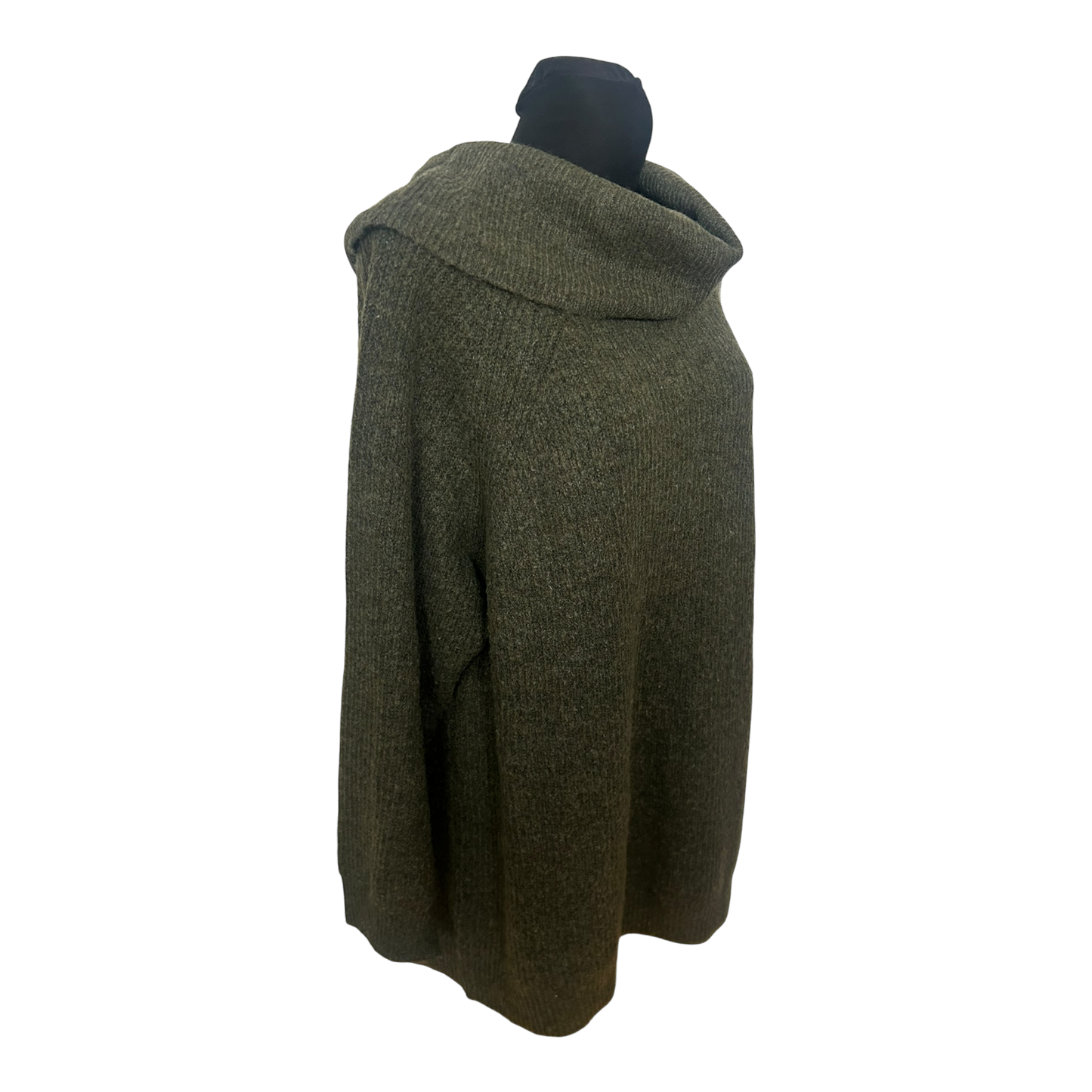 Gina Benotti Damen Pullover XL Oversize Kragen Khaki Strick Winter