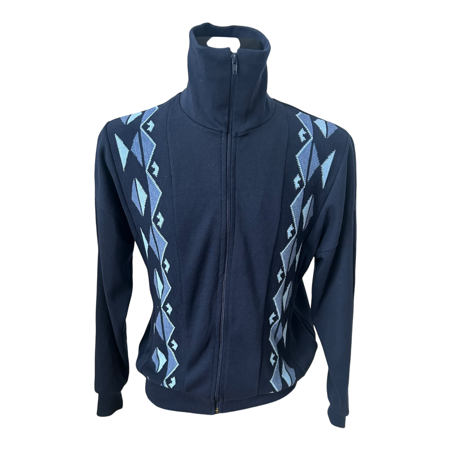 Plantier Vintage Herren Strickjacke Blau Gr M 25 50 Reißverschluss Retro