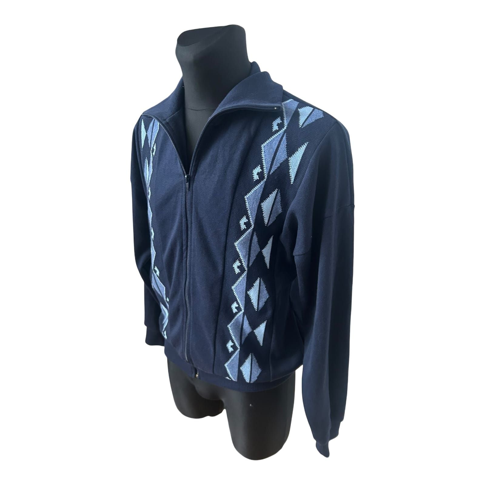 Plantier Vintage Herren Strickjacke Blau Gr M 25 50 Reißverschluss Retro