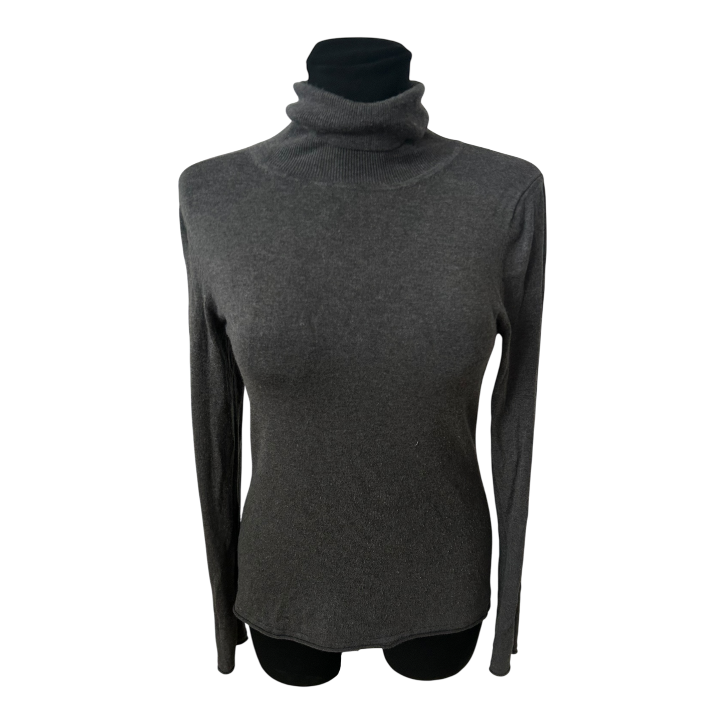 Comma Rollkragenpullover Damen Grau Gr 38 Feinstrick Stretch Elegant