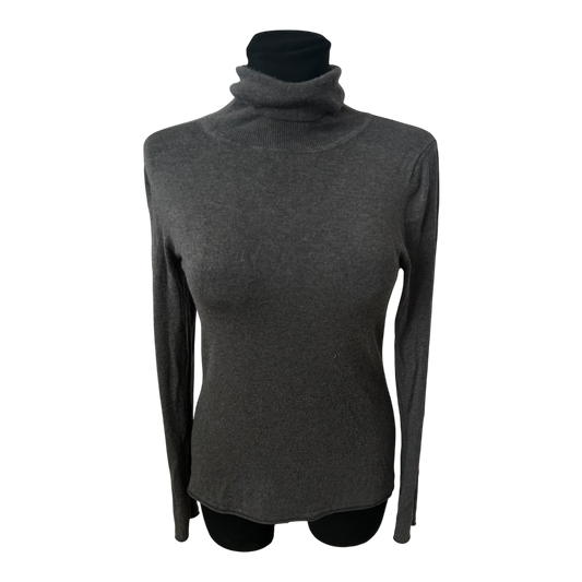 Comma Rollkragenpullover Damen Grau Gr 38 Feinstrick Stretch Elegant