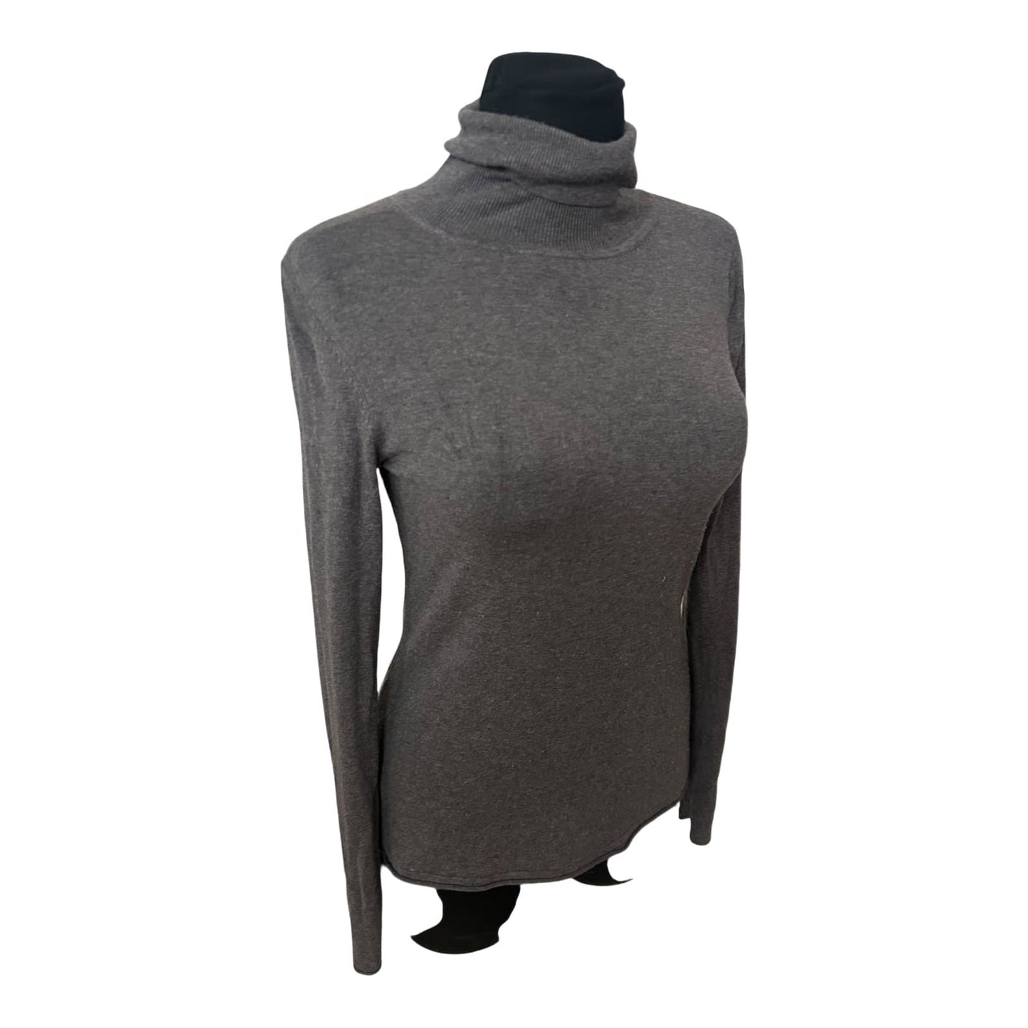Comma Rollkragenpullover Damen Grau Gr 38 Feinstrick Stretch Elegant