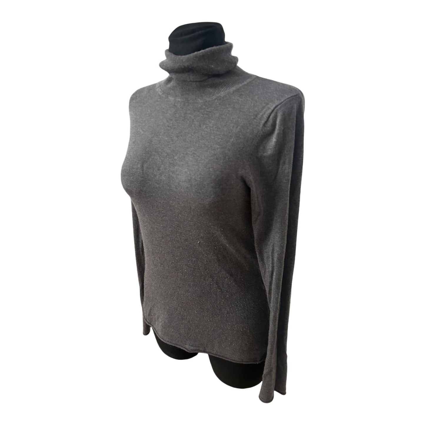 Comma Rollkragenpullover Damen Grau Gr 38 Feinstrick Stretch Elegant