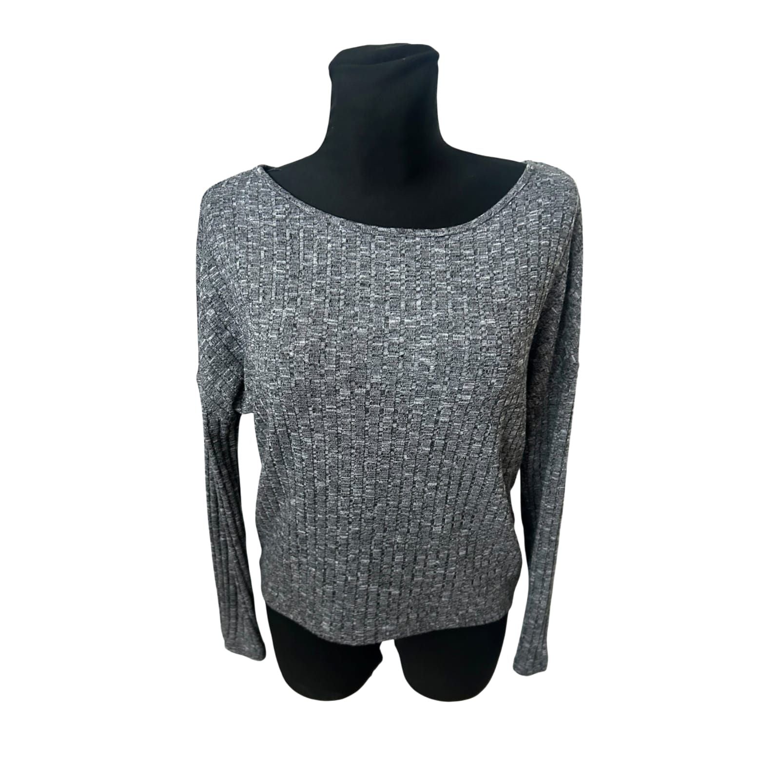 Only Damen Pullover S Grau Strukturmuster Langarm Stretch Modern Elegant