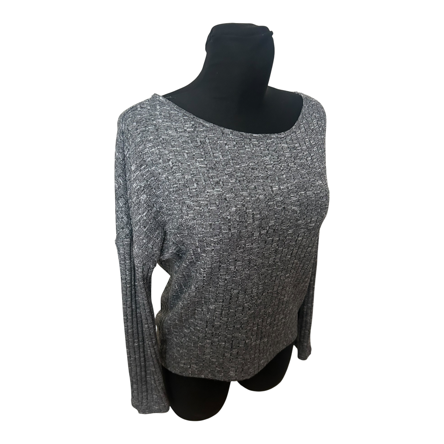 Only Damen Pullover S Grau Strukturmuster Langarm Stretch Modern Elegant