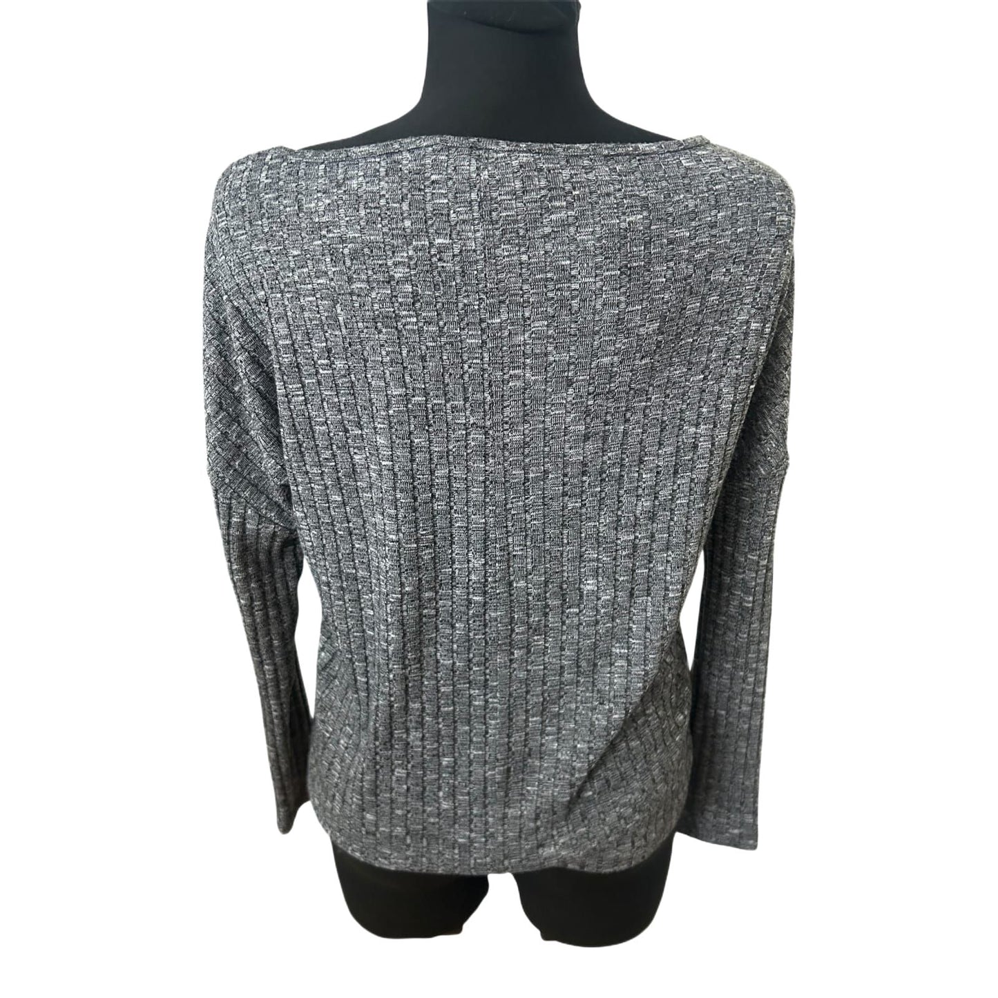 Only Damen Pullover S Grau Strukturmuster Langarm Stretch Modern Elegant